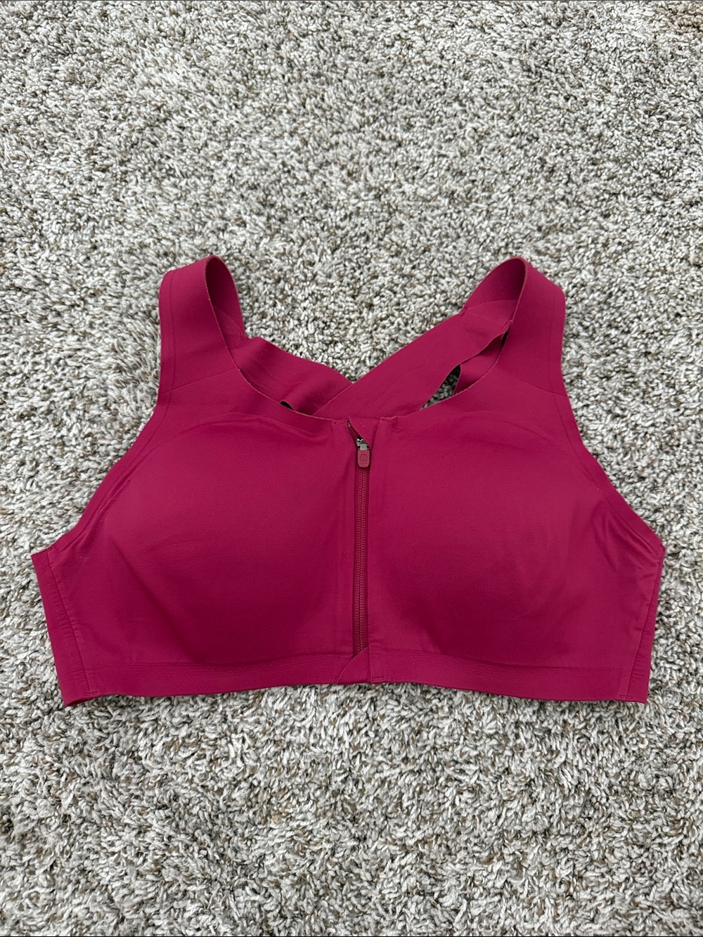 Lululemon High-Impact Enlite Front-Zip Sports Bra in Pomegranate